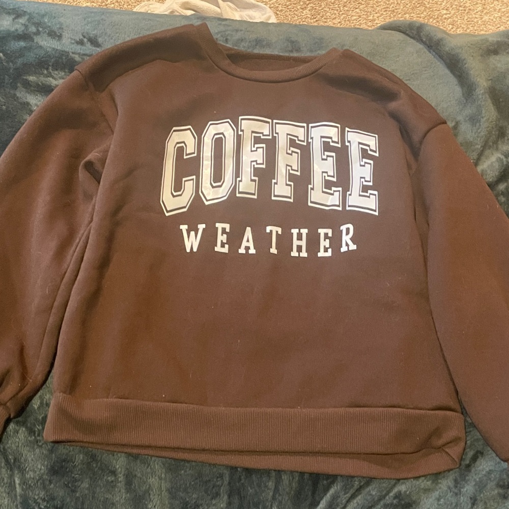 SHEIN Brown 'Coffee Weather' Women's Sweater